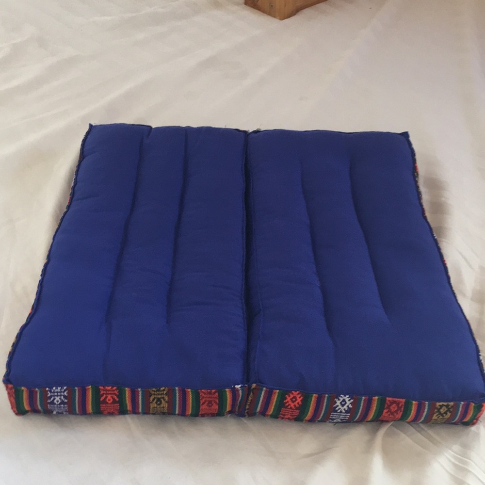 4.99 Ship Handmade BLUE Foldable Yoga Meditation